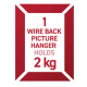 3M Command™ Wire Back Picture Hanger 2.2kg, 1 Hook + 2 Strips/Pack